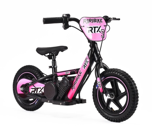 Detské elektrické odrážadlo RIRIBIKE RTX3 24V (12”), ružové, Lítiová batéria, 100W motor,