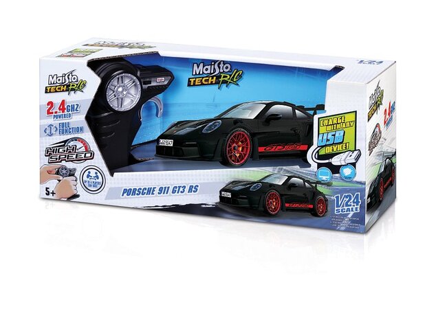 Maisto RC - 1:24 RC Premium - Porsche 911 GT3 RS, schwarz, 2,4 GHz, USB