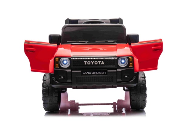 Elektrické autíčko Toyota Landcruiser 12V, červené, široké jednomiestne sedadlo, 2,4 GHz d