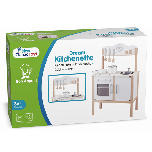 New Classic Toys Drevená moderná kuchynka - biela