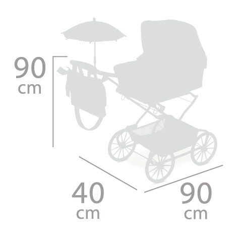 DeCuevas 82044 Carucior pliabil pentru papusi REBORN cu umbrela de soare si accesorii VINTAGE 2023