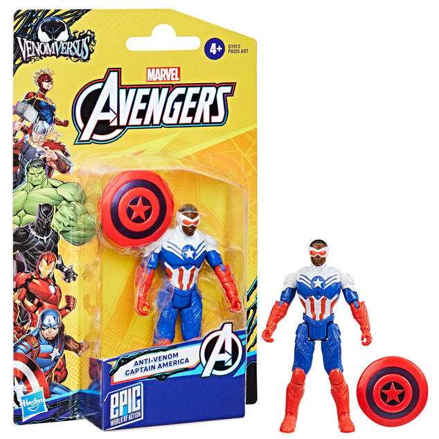 HASBRO - Avengers Venomversus Anti-Venom Captain America, figurine avec accessoires