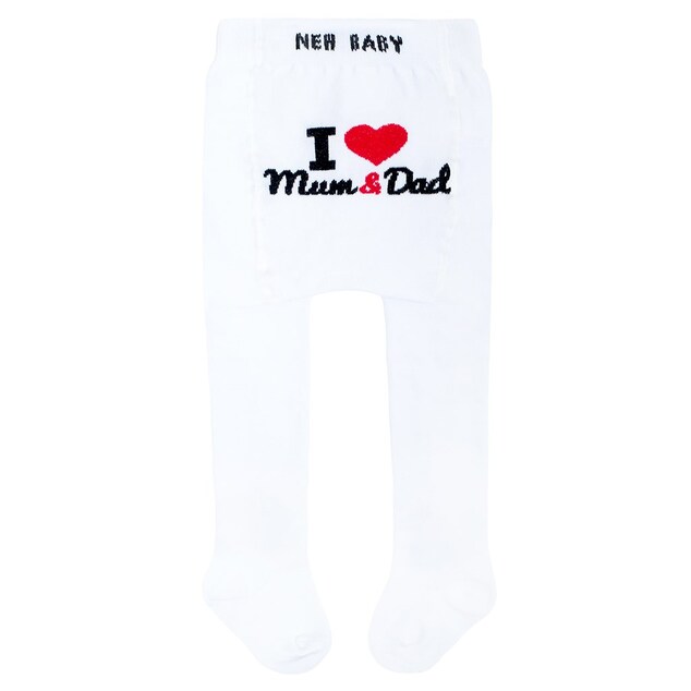 Bavlnené pančucháčky New Baby biele I Love Mum and Dad 80 (9-12m)
