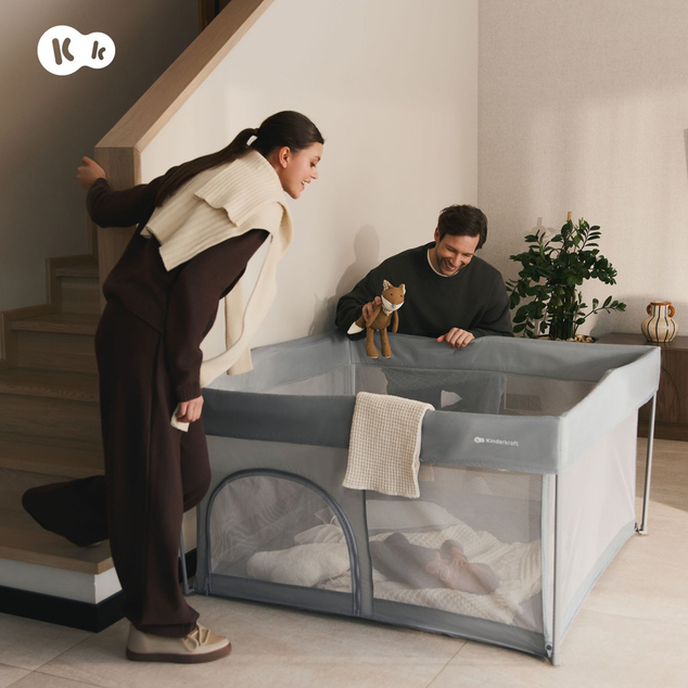 Kinderkraft Ohrádka pre deti skladacia Ziki Light Grey