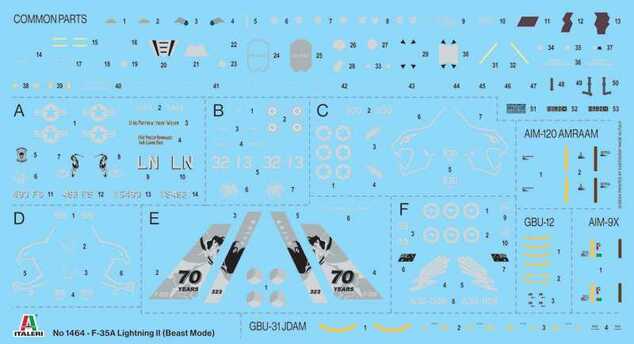 Model Kit letadlo 1464 - F-35A Lightning II (Beast Mode) (1:72)