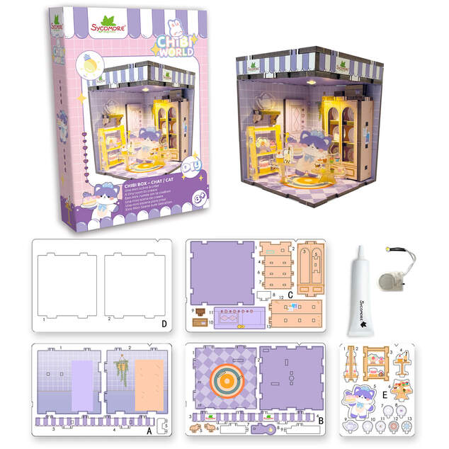 Sycomore Chibi mundo - Mini caja con gato