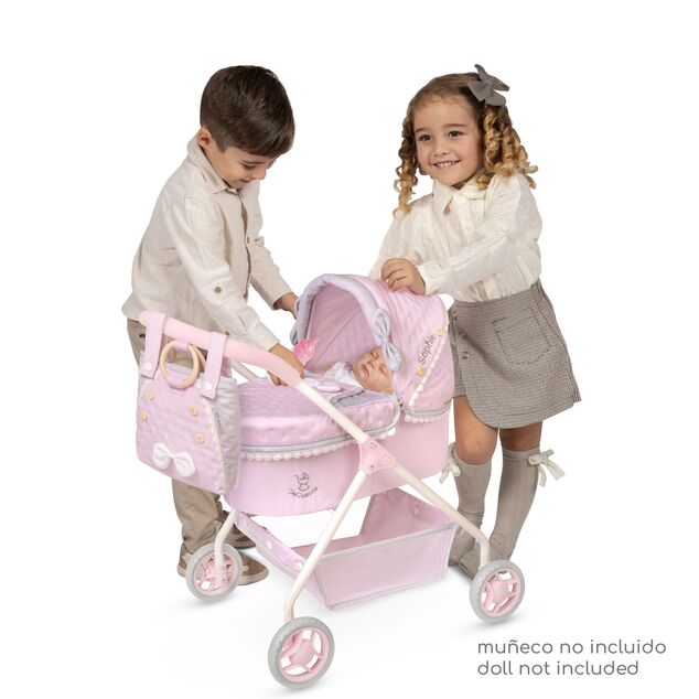 DeCuevas 86075 Môj prvý kočík pre bábiky s taškou Sophie 2025 - 56 cm