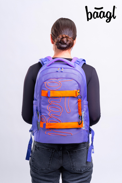 BAAGL Zaino scolastico Skate Max Orange GRS
