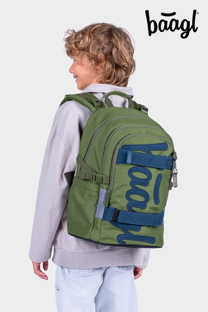 BAAGL SET 3 Skate Olive: zaino, astuccio, borsa sportiva GRS