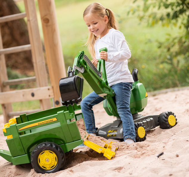 Rollytoys RollyDigger Pojazdný Otočný Bager John Deere zelený