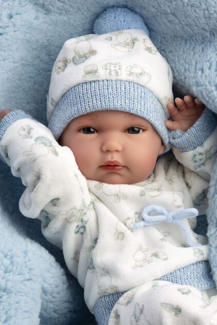 Llorens 63509 NEW BORN NIÑO - muñeca bebé realista con cuerpo de vinilo completo