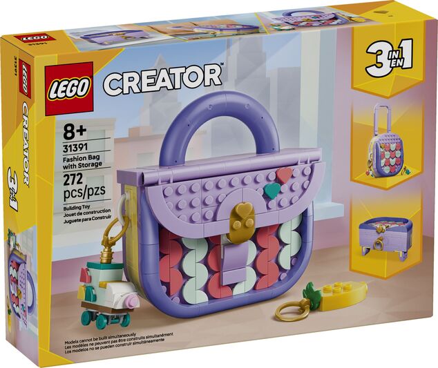 LEGO® Creator 3 en 1 31391 Sac à main à la mode avec espace de rangement