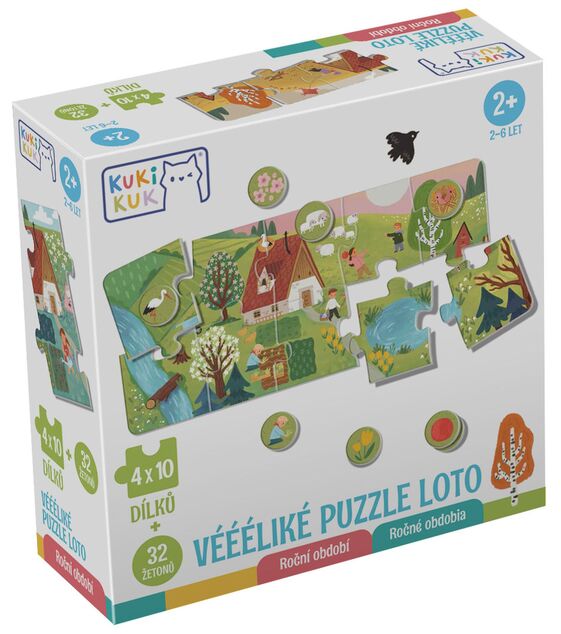 KukiKuk 80063 - Veľké Puzzle loto Ročné obdobia