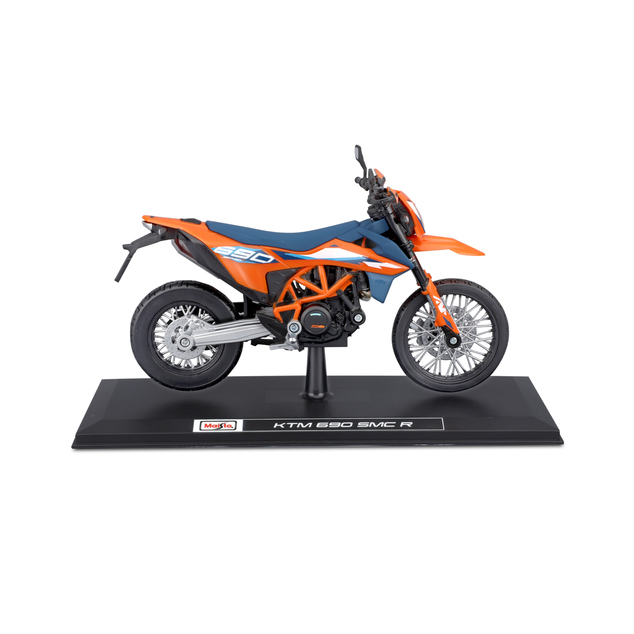 Maisto - Motocykel so stojanom, 2023 KTM 690 SMC R, oranžovo-modrá, 1:12