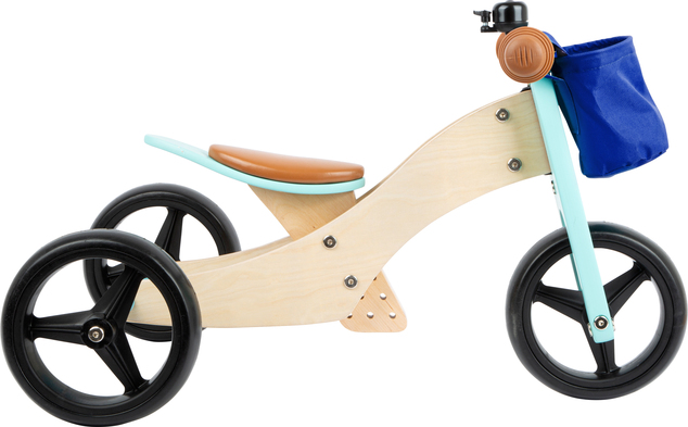 Small Foot Drevené odrážadlo Trike 2v1 tyrkysové