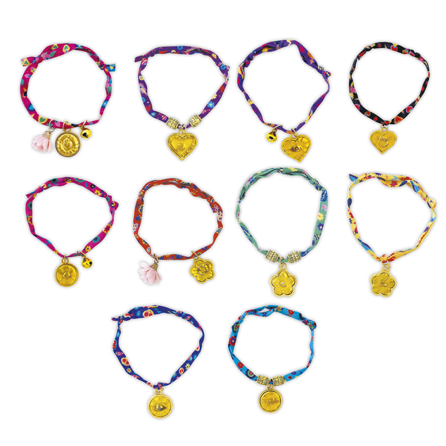 Janod Atelier Set Izdelava nakita XXL Zapestnice iz traku Mi amor 10 kosov od 7 let