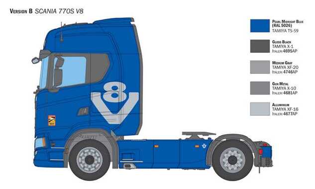 Model Kit truck 3965 - Scania S770 V8 "White Cab" (1:24)