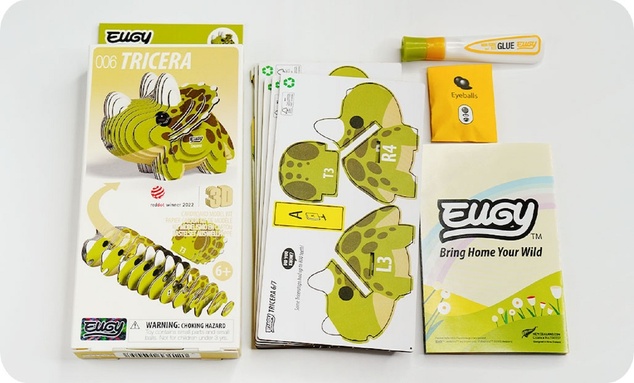 EUGY Triceratops 3D kartonová skládačka