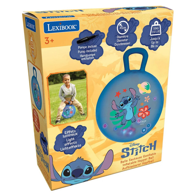 Aufblasbarer Hüpfball mit Lichteffekten 45 cm dunkelblau - Disney Stitch