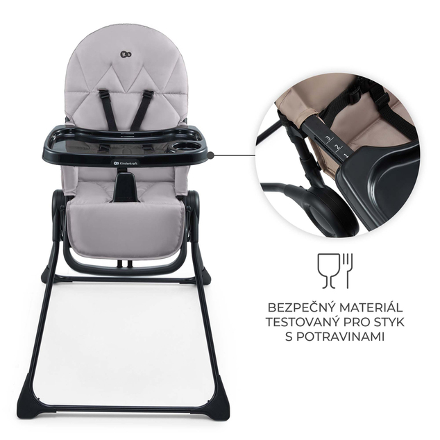 KINDERKRAFT Stolička jedálenská Binci Grey