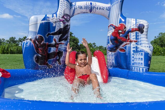 Bestway 98793 Kinder aufblasbares Spielzentrum Spider-Man, 211 x 206 x 127 cm