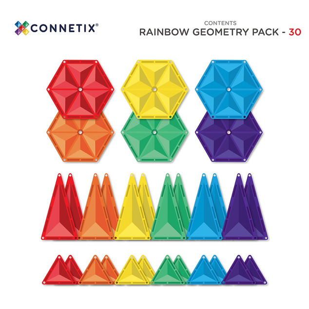 CONNETIX® Rainbow Geometry Pack magnetická stavebnica 30 ks