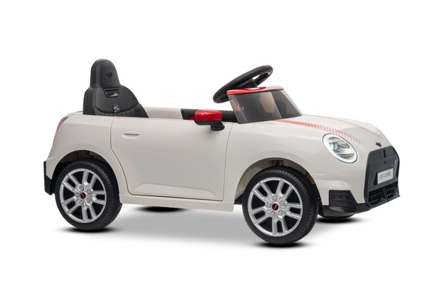 Elektrické autíčko BMW Mini Cooper 12V, biele, USB Vstup s Bluetooth pripojením na MP3 Pre