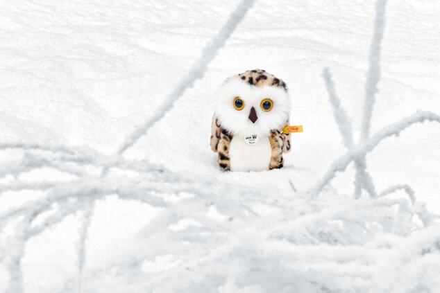 STEIFF Originals Wittie owl, white plyšová hračka
