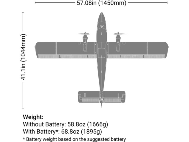 E-flite DHC-6 Twin Otter 1.4m PNP, plaváky