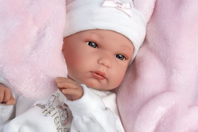 Llorens 63598 NEW BORN dievčatko - realistická bábika bábätko s celovinylovým telom - 35cm
