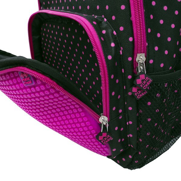 PIXIE CREW rucsac de timp liber negru cu puncte fucsia