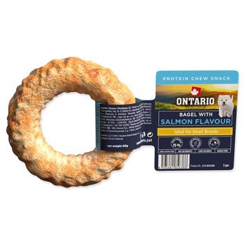 Ontario Protein csemege lazac ízű, rágós bagel 1db 8,9cm