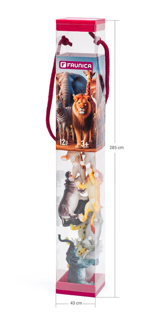 Faunica Zvířátka figurky v tubě - Safari 12 figurek