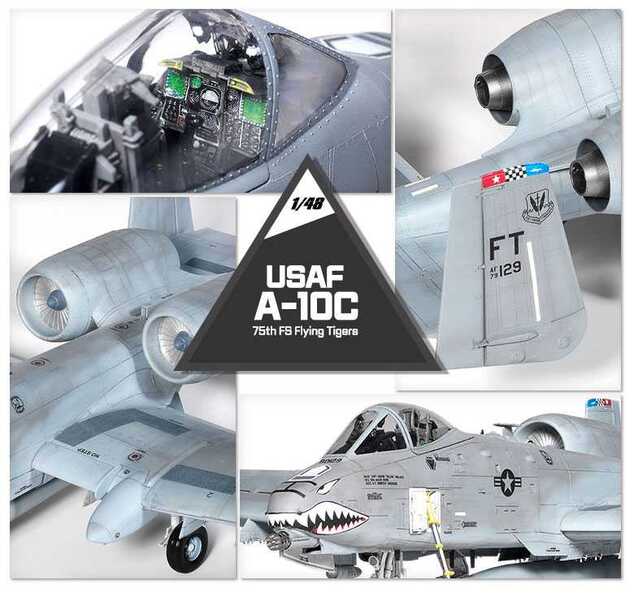 Modellbausatz Flugzeug 12348 - USAF A-10C „75th FS Flying Tigers“ (1:48)