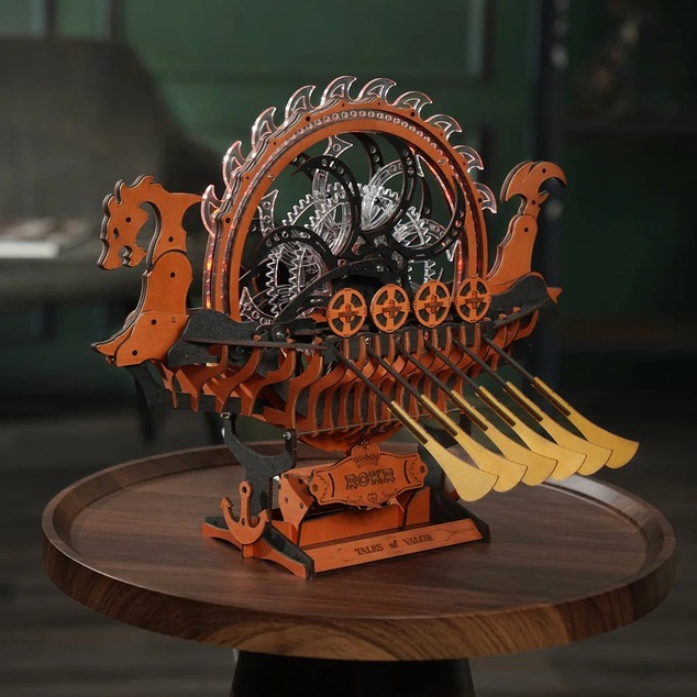 RoboTime 3D drevená skladačka Dračia loď Vikingov