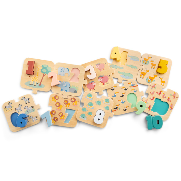 New Classic Toys Puzzle - Učíme sa číslice - safari