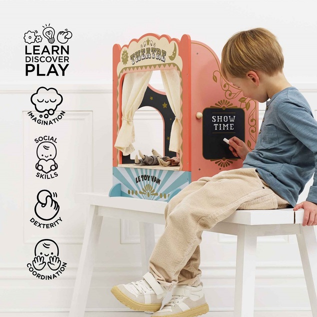 Le Toy Van Teatro de marionetas de madera