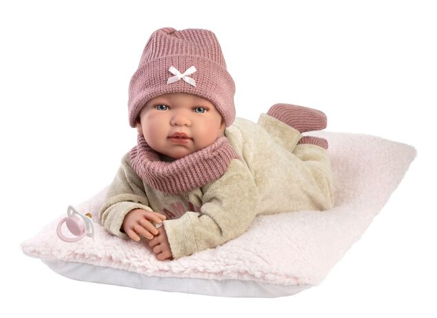 Llorens 84488 NEW BORN - muñeca bebé realista con sonidos y cuerpo de tela suave