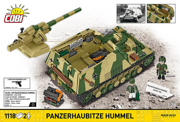 Cobi 2663 World War II Panzerhaubitze HUMMEL, 1:28, 1118 k, 2 f