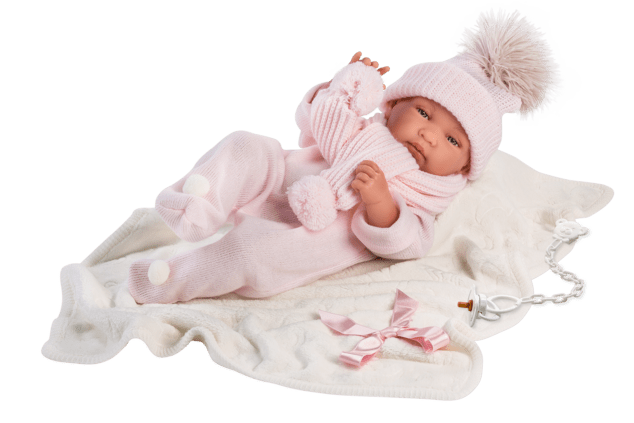 Llorens 844P NEW BORN 2 v 1 - realistická bábika bábätko so zvukmi a mäkkým látkovým telom