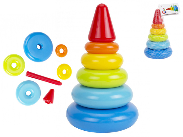 Pyramída 20cm s krúžkami 6ks