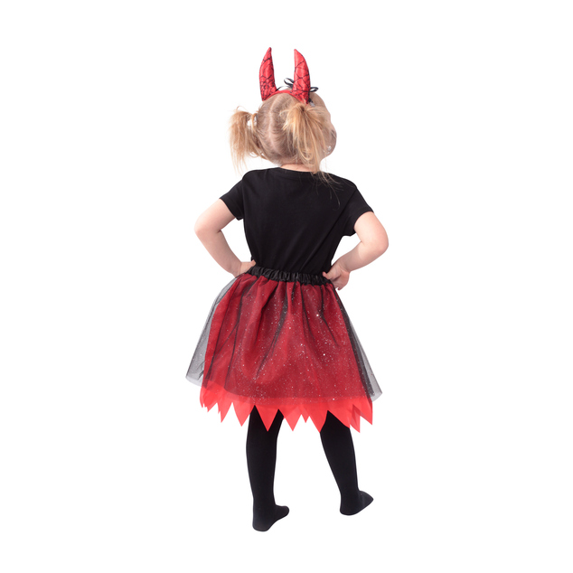Costume enfant diablesse jupe tutu avec serre-tête