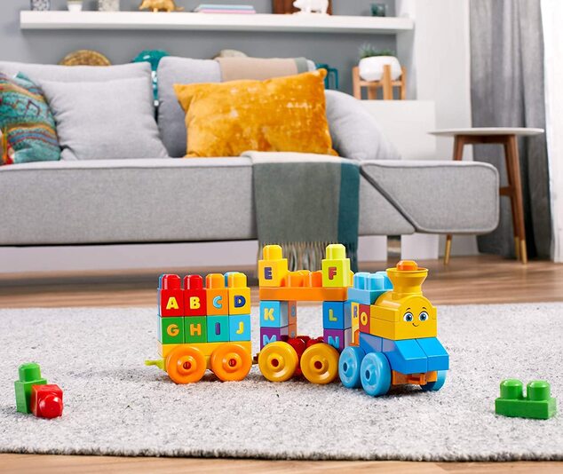 Mattel Mega Bloks Hudobný vláčik s písmenkami FWK22
