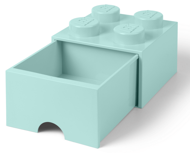 LEGO® úložný box 4 - so zásuvkou aqua  250 x 250 x 180 mm