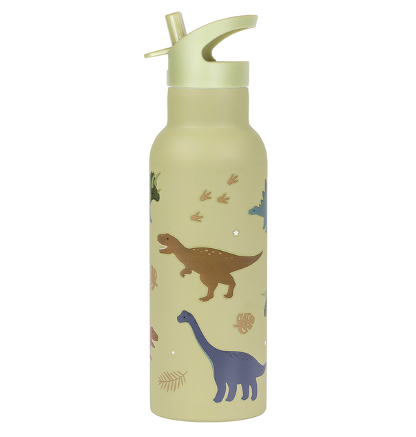 A Little Lovely Company - nerezová fľaša na pitie, 500 ml - dinosaury
