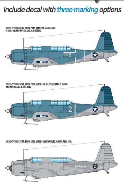 Modellbausatz Flugzeug 12350 - USN SB2U-3 "Battle of Midway" (1:48)