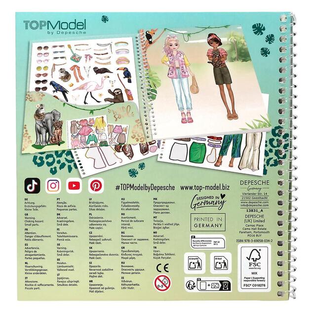 Top model Kreativni samolepilni zvezek s spiralno vezavo Safari