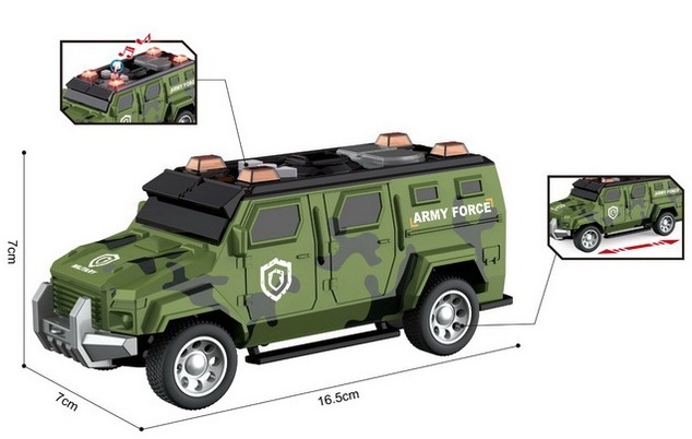 Coche militar con efectos 16,5 cm