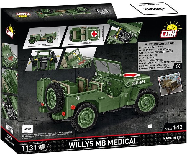 Cobi Willys MB sanitka 1:12, 1131 k