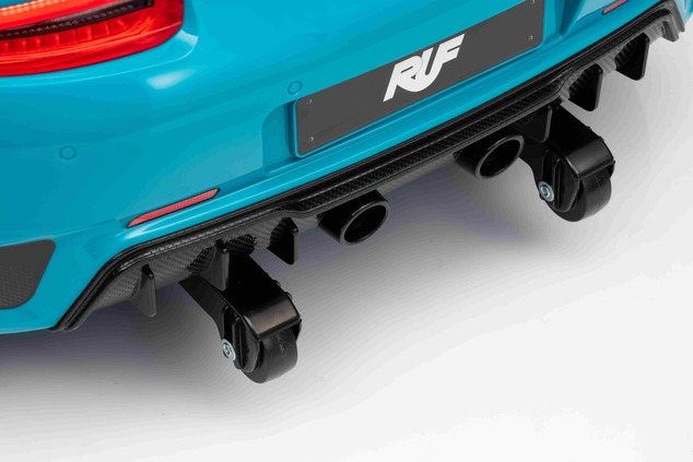 Elektrické autíčko RUF GT 12V, modré, Otváracie dvere, 2.4 GHz diaľkové ovládanie, LED sve